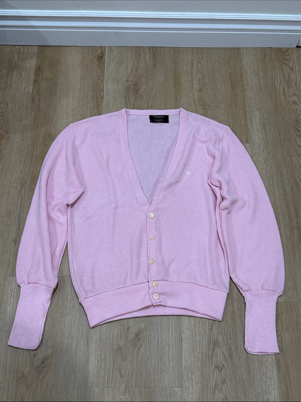 Christian Dior Pink V-Neck Cardigan